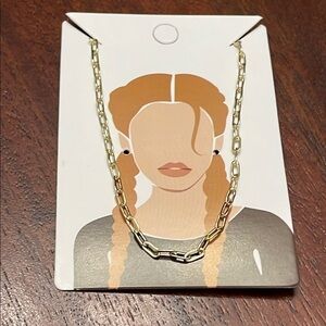 A New Day Gold Chain Necklace Demi fine collection 14K gold plated new size 16in